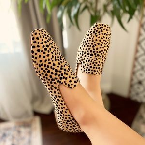 Qupid Leopard Print Slip-On Loafers in Tan and Black